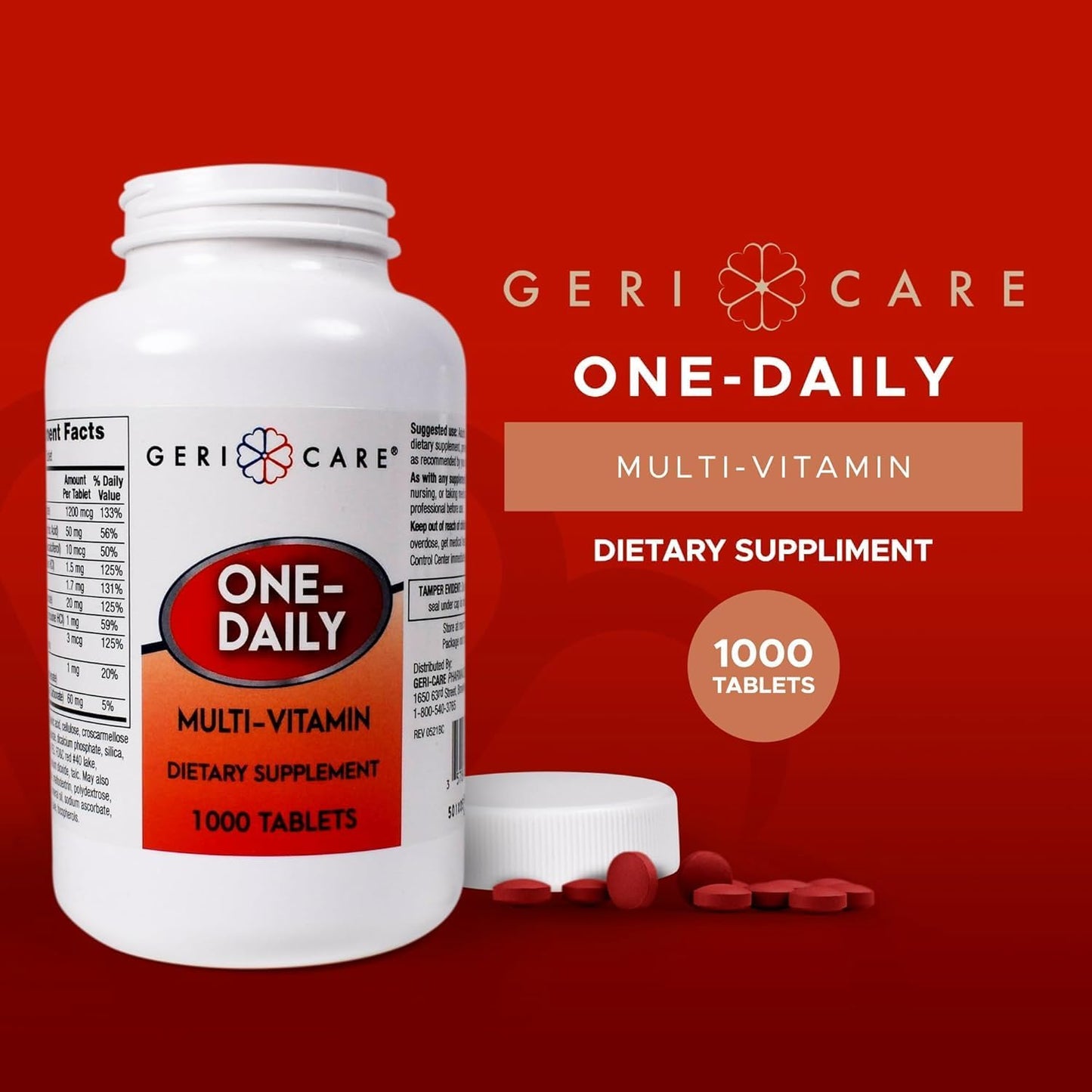 GeriCare Multivitamin Tablets (Bottle of 1000) - görsel 3