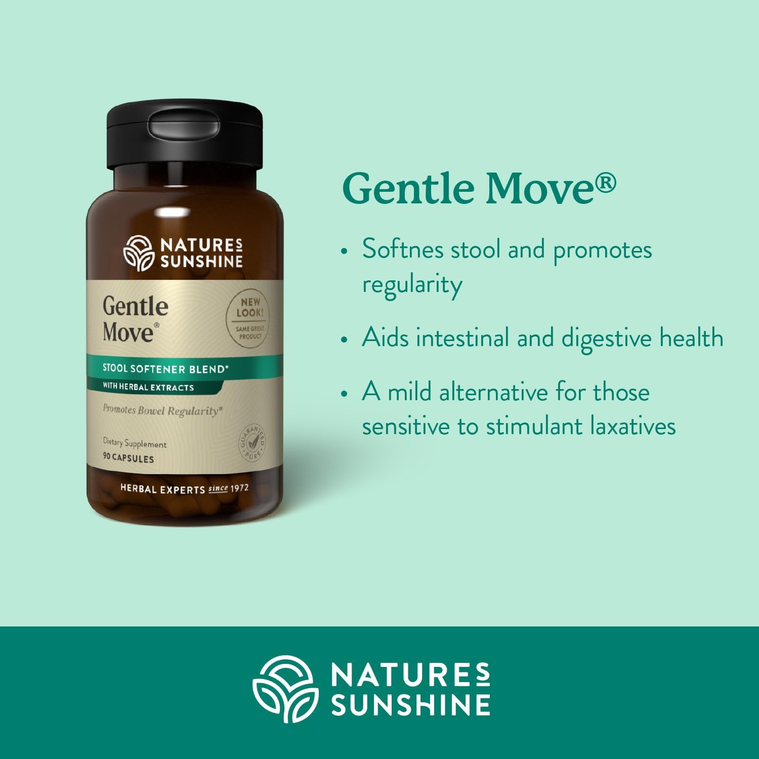 Nature's Sunshine Gentle Move - Digestive Support for Natural Regularity, 90 Capsules - görsel 2