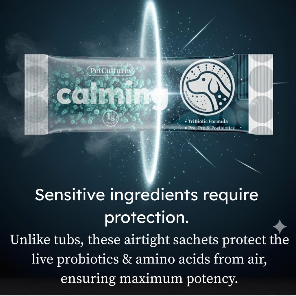 PetCultures Calming Tribiotic Dog Supplement Powder – Supports Stress & Gut-Brain Axis (Trial Pack, 10 Sachets) - görsel 5