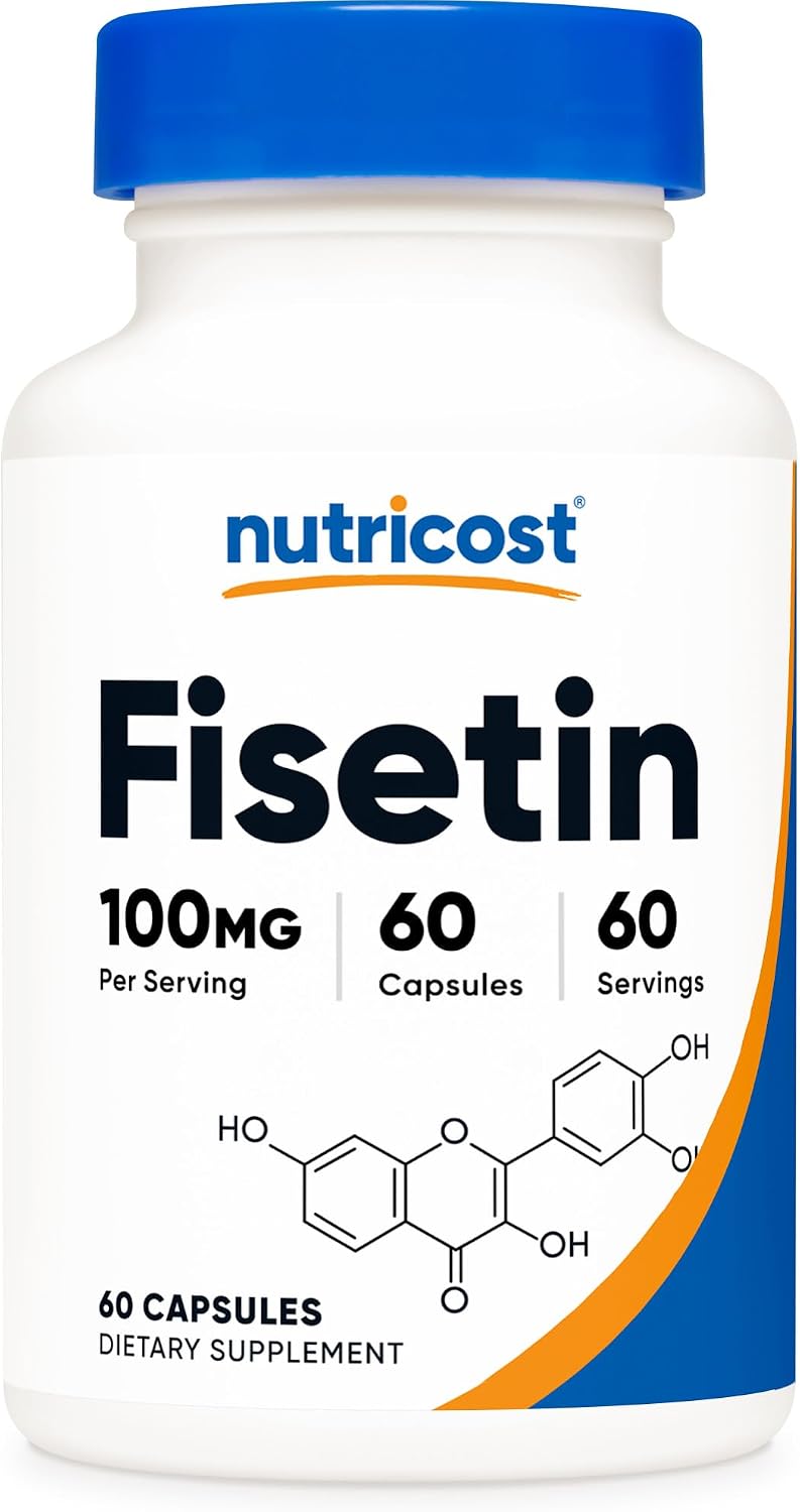 Nutricost Fisetin Capsules 100mg, 60 Capsules - Natural Polyphenol Antioxidant - Non-GMO, Gluten-free, and Vegan Friendly Supplement - görsel 1