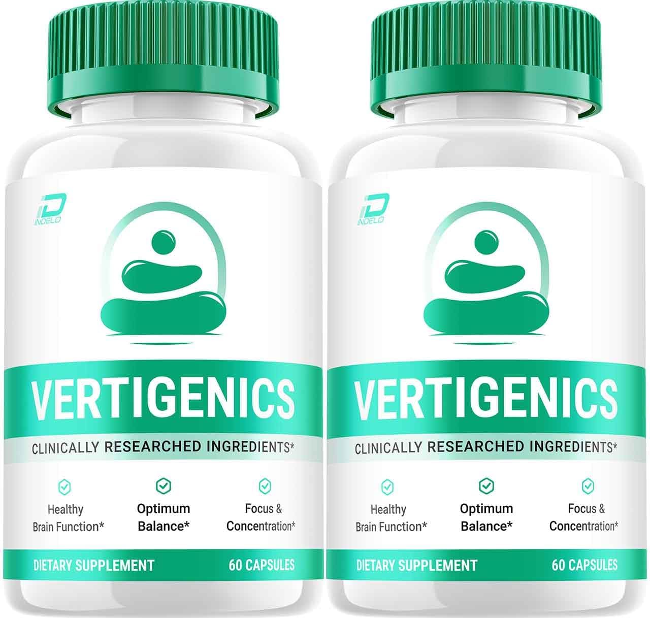 Vertigenics Brain Supplement Capsules – Maximum Strength All-Natural Formula (2 Pack, 120 Capsules) - görsel 1