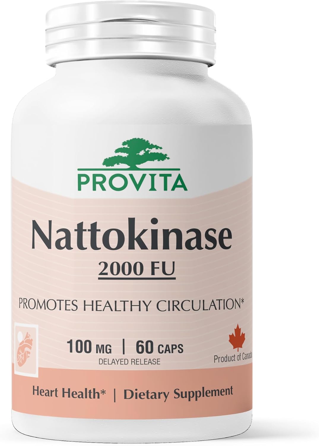 PROVITA Nattokinase Supplement 2000 FU – 100mg, 60 Capsules – Heart & Cardiovascular Support - görsel 1