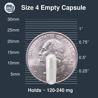 Empty Capsules Size 4 - Clear Gelatine - 500 Count - Fits Capsule Filling Tray - Joined Beef Gelatine Capsules Easy Snap for DIY Powder Supplement Capsules - Halal Certified