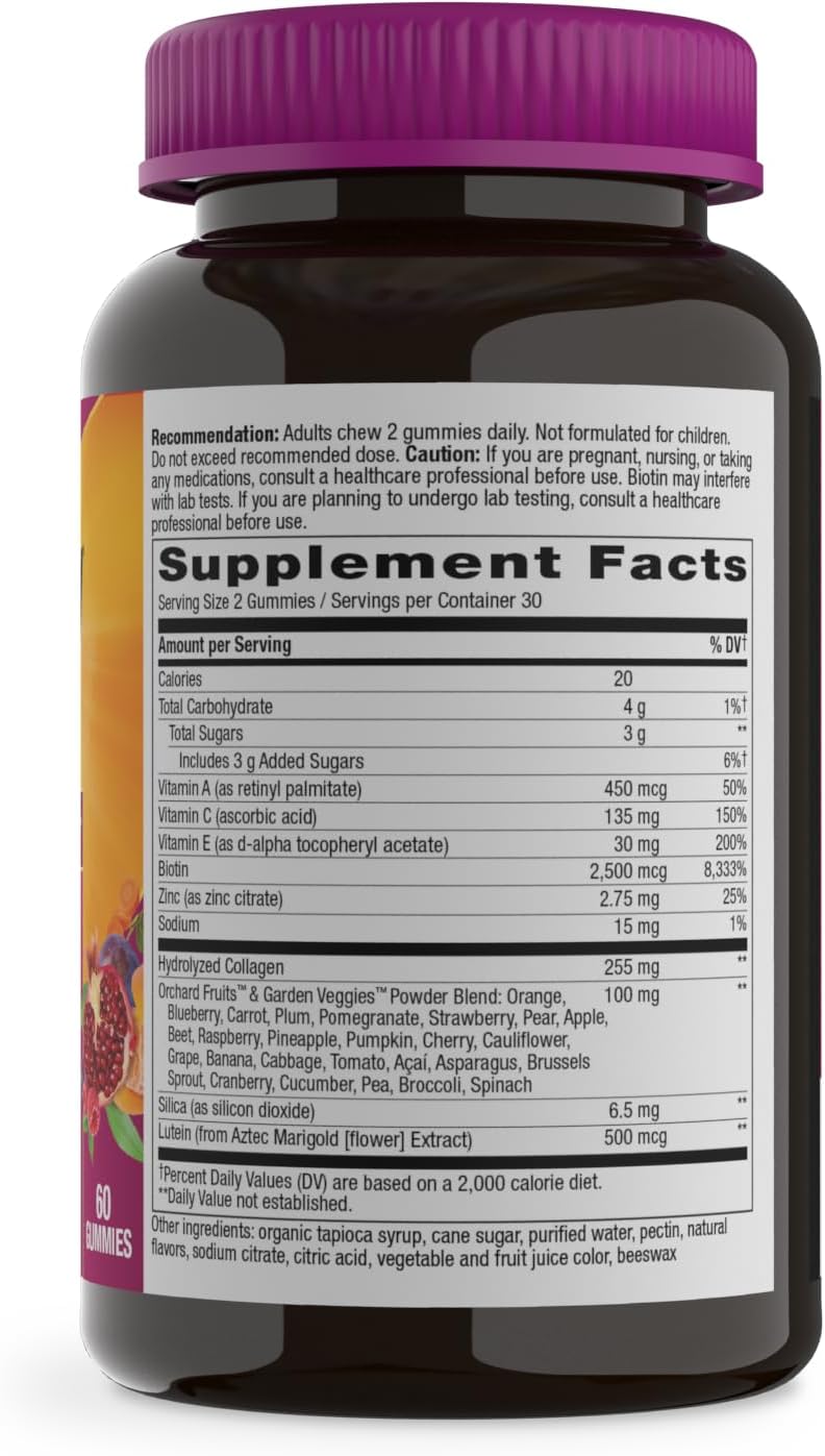Nature's Way Alive! Premium Hair, Skin & Nails Gummies with Biotin, Collagen, Vitamins C & E, Strawberry, 60 Count - görsel 10