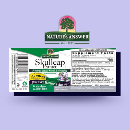 Nature's Answer Alcohol-Free Skullcap Herb Supplement, 30 ml