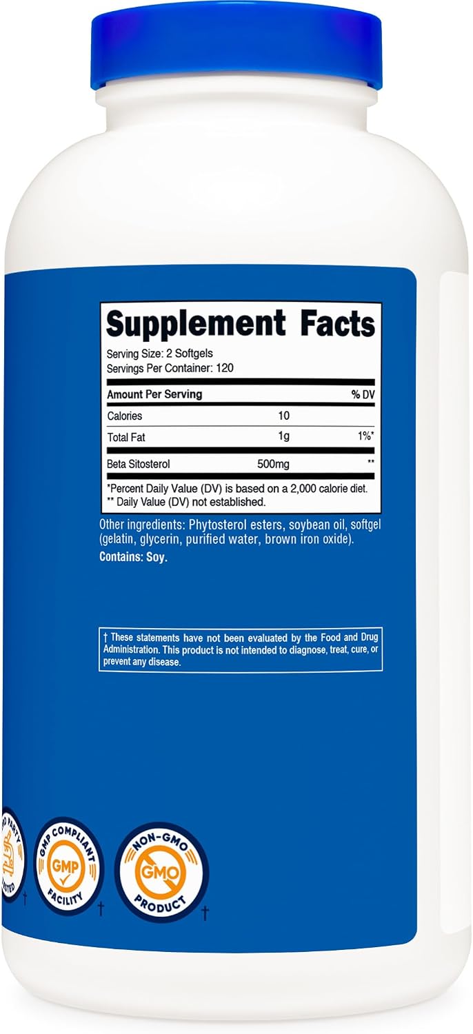Nutricost Beta Sitosterol 240 Soft gel capsules, 500mg - Non-GMO, Gluten-free Supplement - görsel 4
