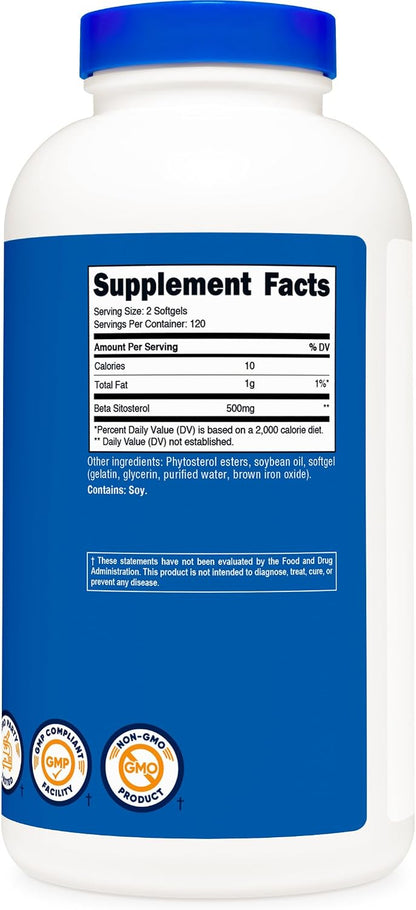 Nutricost Beta Sitosterol 240 Soft gel capsules, 500mg - Non-GMO, Gluten-free Supplement