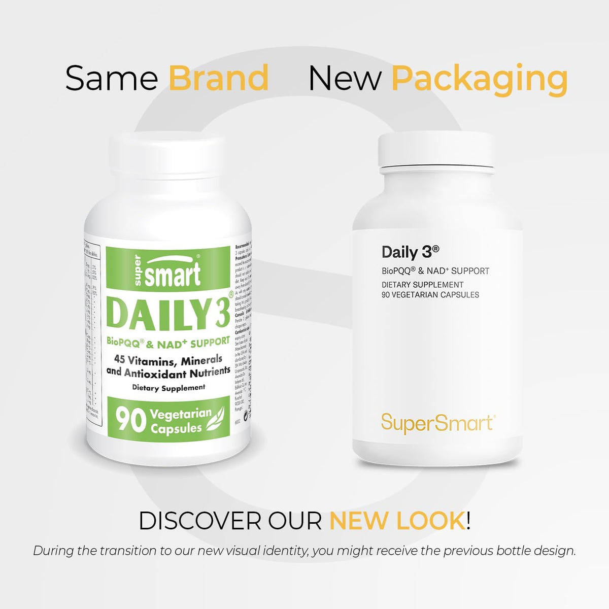 Supersmart Daily3 + Bio PQQ - All-in-One Multivitamin with 45 Essential Nutrients - görsel 2