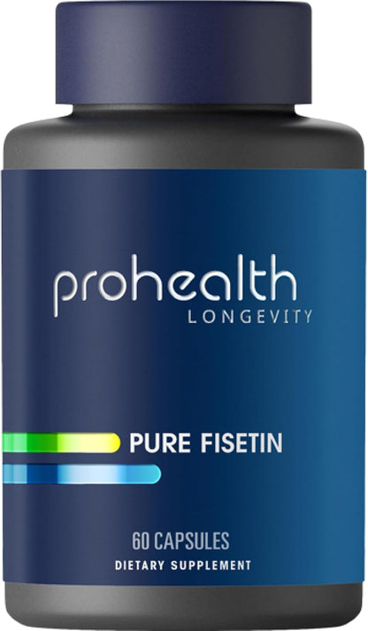 ProHealth Pure Fisetin Supplement 250mg, 60 Capsules – Ultra Pure Natural Fisetin for Healthy Ageing & Cellular Support