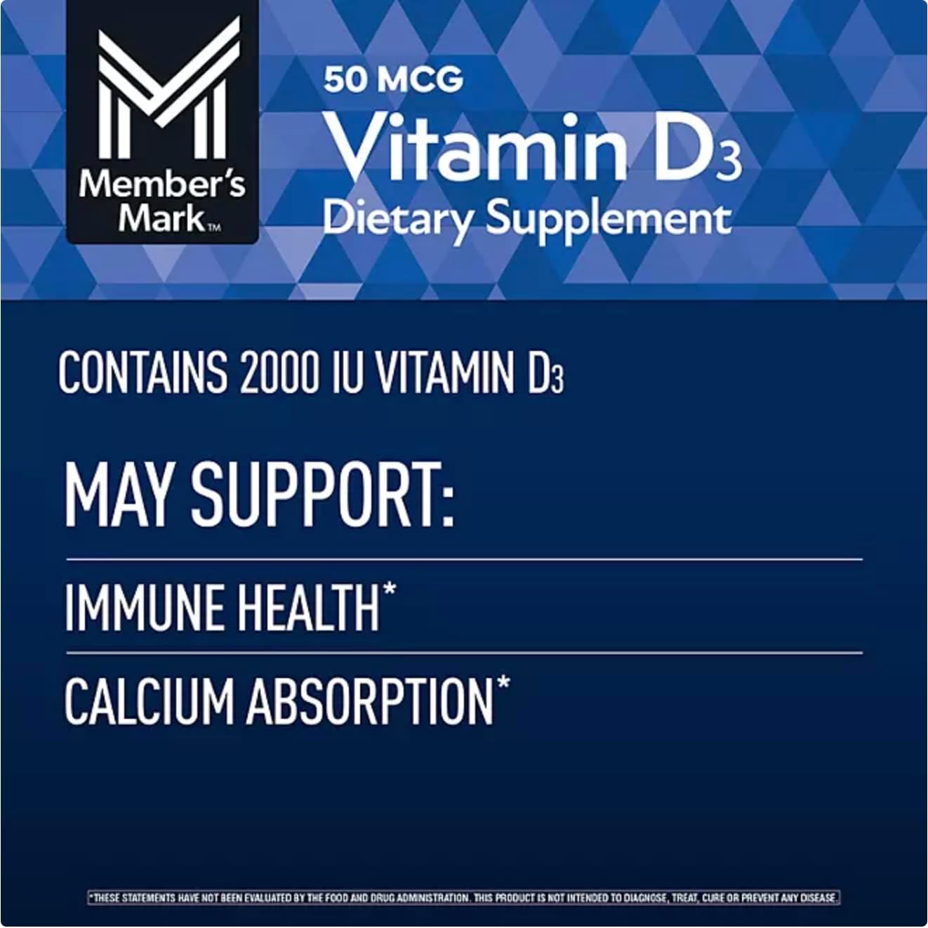 Member Mark Vitamin D3, 50 µg (2000 IU), 400 Soft gel capsules - görsel 4