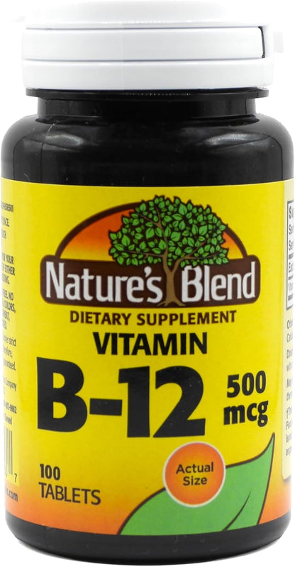 Nature's Blend Vitamin B12 500 mcg – 100 Tablets