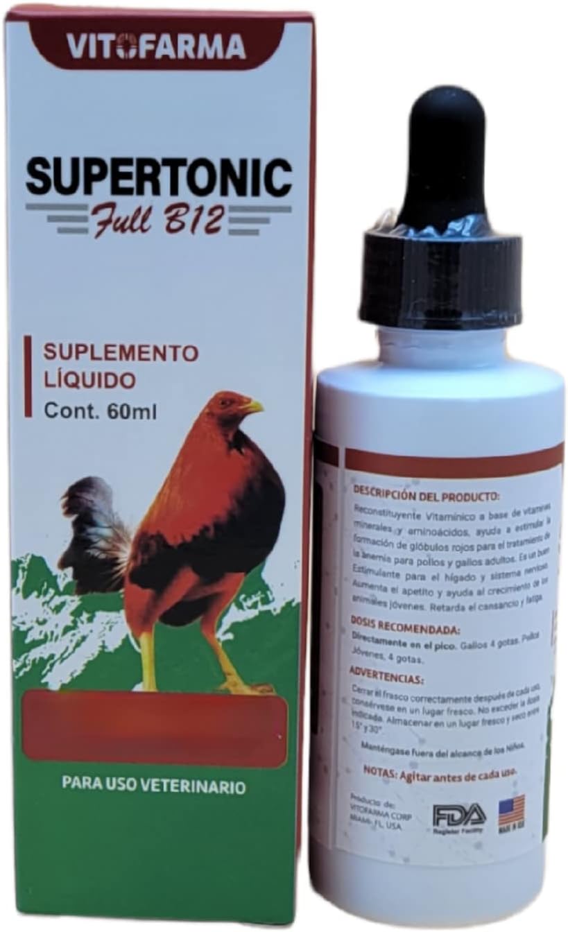 VITOFARMA Supertonic Full B12 for Rooster - Multivitamin Boosters for Roosters, Vitamin Recovery Liquid 60ml - görsel 6