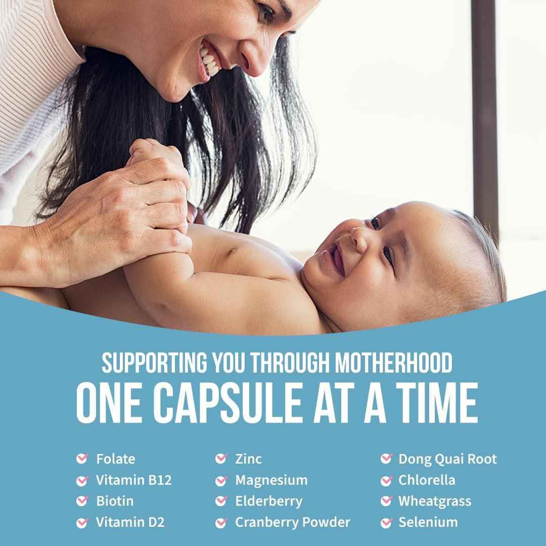 GOBIOTIX Postpartum Vitamins for Breastfeeding Mum - Postnatal Lactation Supplement with Organic Herbs, Minerals and Nutrients, Non GMO, Vegan, 60 Capsules - görsel 2