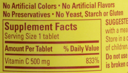 Nature Made Vitamin C 500 mg with Timed Release Rose Hips, 60 Tablets