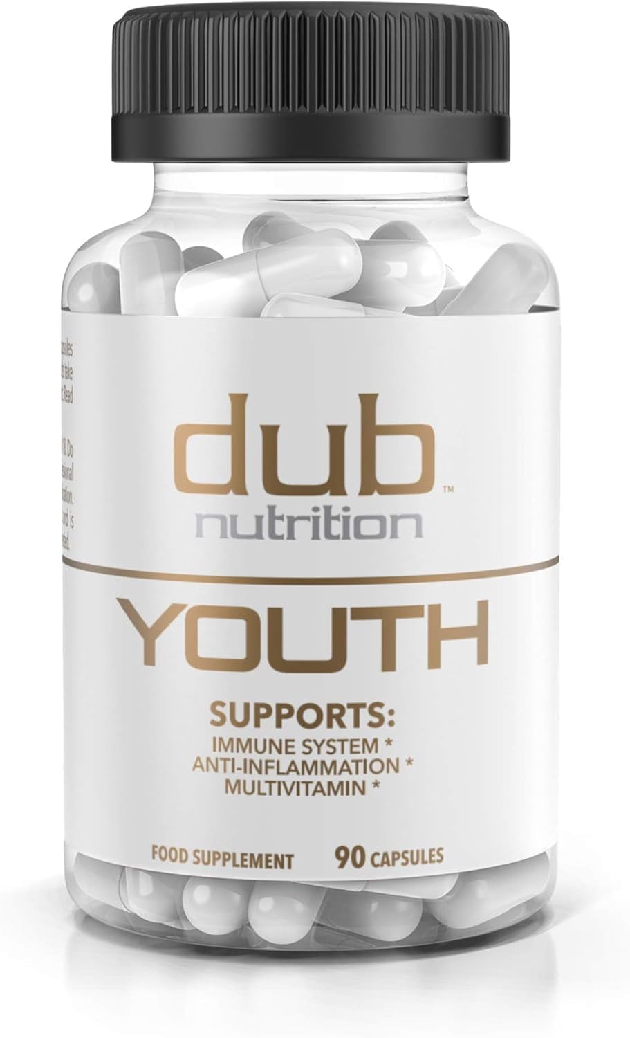 Dub Nutrition Youth - Formula with Acai, Resveratrol, Curcumin, Vitamins A, C, D, E, B12, and CoQ10 - Supports Immunity and Mobility - 90 Capsules - görsel 1