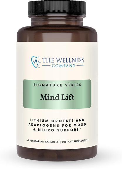 Mind Lift - Mood Boost, Mental Focus, Cognitive Defence with Lithium, GABA, DHA & L-Phenylalanine | 120 Capsules (2-Month Supply)