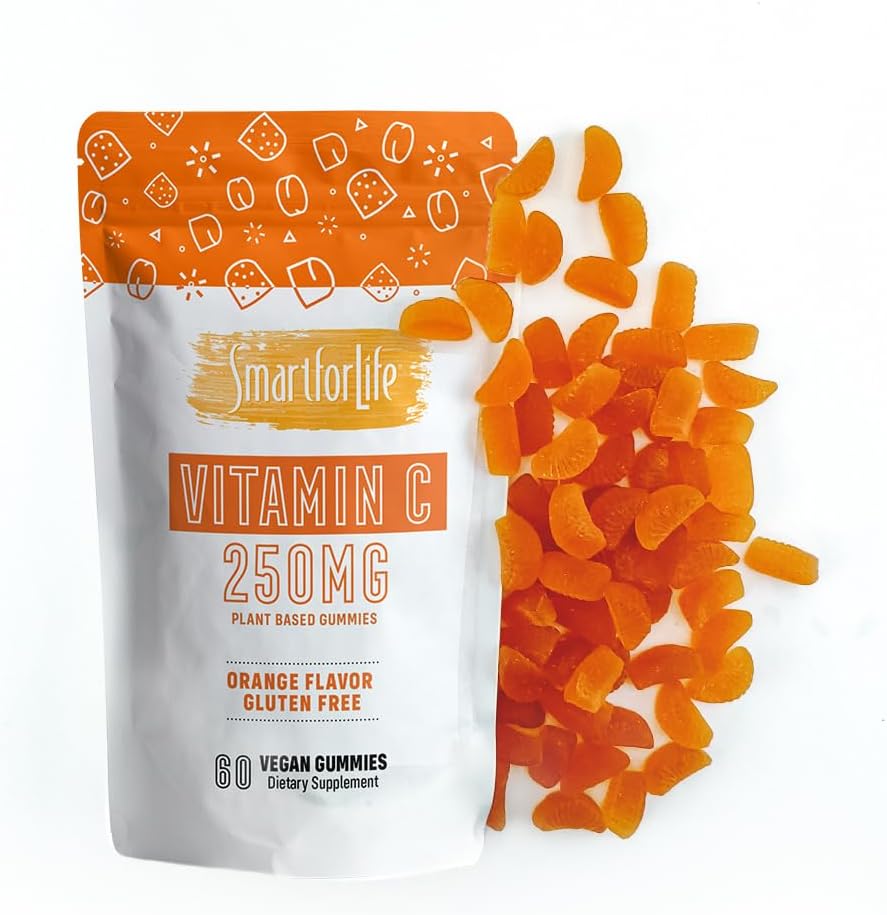 Smart for Life Vitamin C Gummies - Plant-Based Vegan Vitamin C Gummies Natural Orange Flavour - Immune Support Gummies for Adults and Kids - Non-GMO - Dietary Supplement - 60 Count - görsel 8