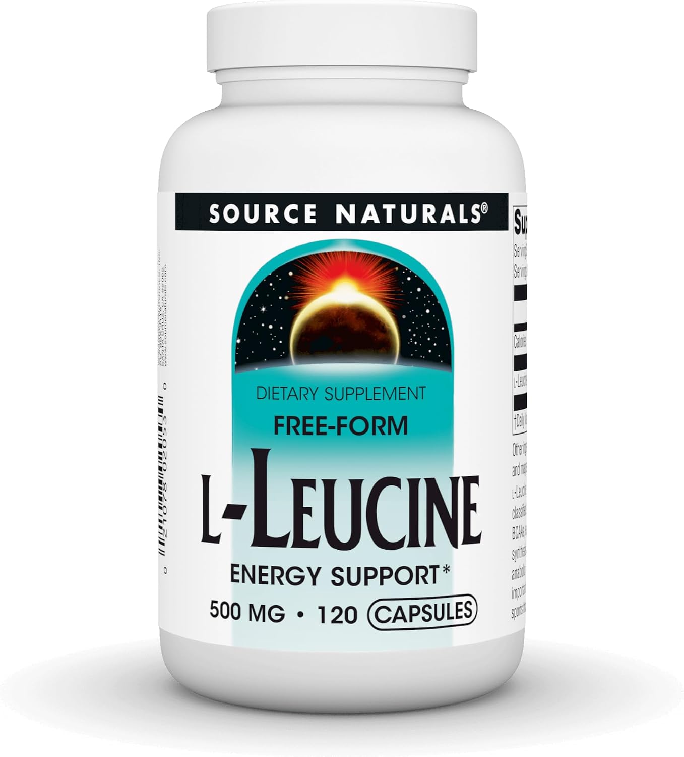 Source Naturals L-Leucine 500 mg, Free Form Amino Acid, 120 Capsules - görsel 1