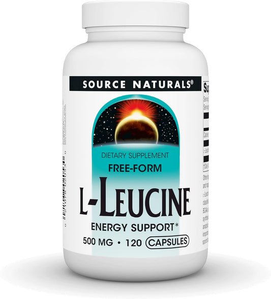 Source Naturals L-Leucine 500 mg, Free Form Amino Acid, 120 Capsules