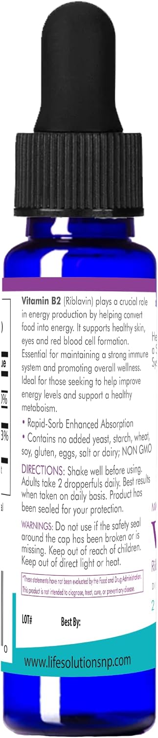 Life Solutions Vitamin B2 Food Supplement – Enhanced Absorption