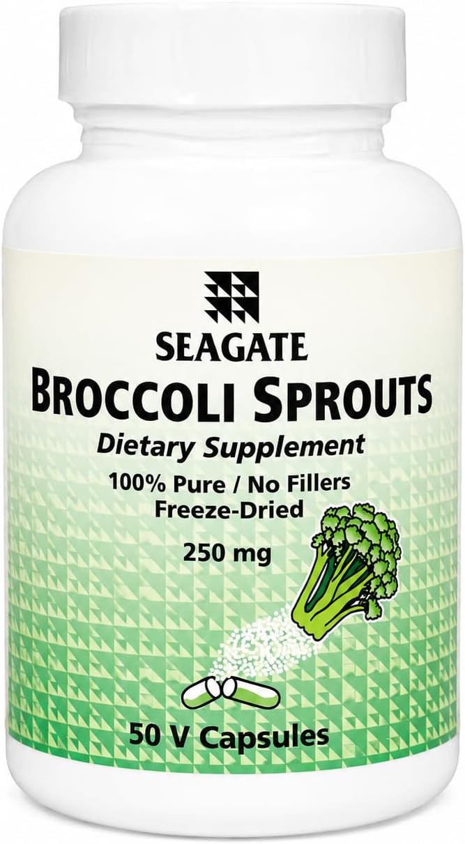 Seagate Products Broccoli Sprouts - 250 mg, 50 Capsules - Concentrated Whole Food Supplement - görsel 1