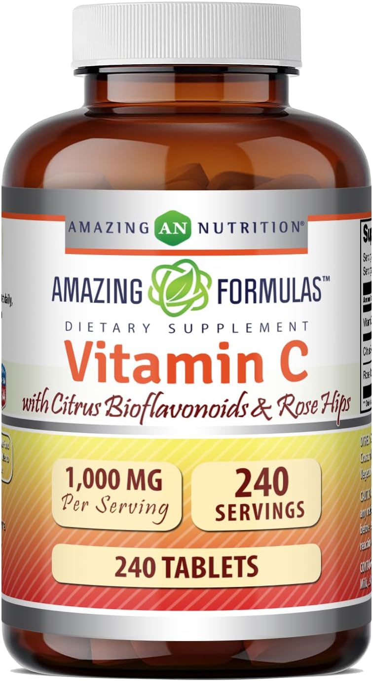 Amazing Formulae Vitamin C with Rose Hips and Citrus Bioflavonoids - 1000 mg, 240 Tablets - görsel 1