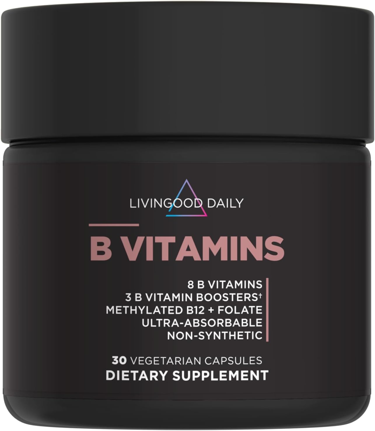 Livingood Daily Vitamin B Complex – Methylated B12 & Folate, 11 Active Forms, Gluten-free, Vegan, 30 Capsules - görsel 1