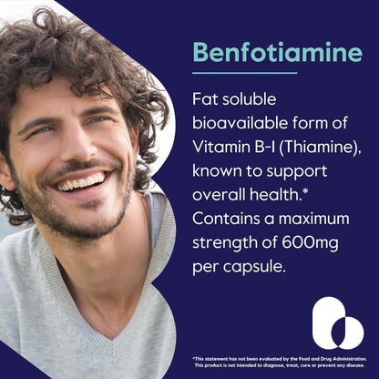 BESTVITE Ultra Benfotiamine 600mg per Capsule – Maximum Strength (60 Vegan Capsules)