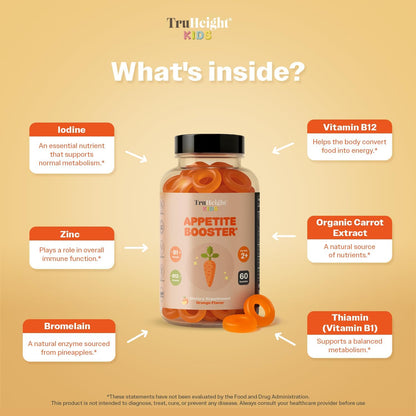 TruHeight Children’s Appetite Booster Gummies (Orange, Ages 2+)