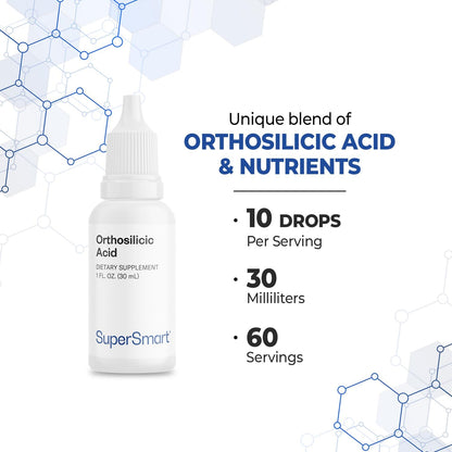 Supersmart Orthosilicic Acid (Advanced Formula) - Silicon Food Supplement with Minerals, Vitamins and Boron - Non-GMO & Gluten-free - 30 ml