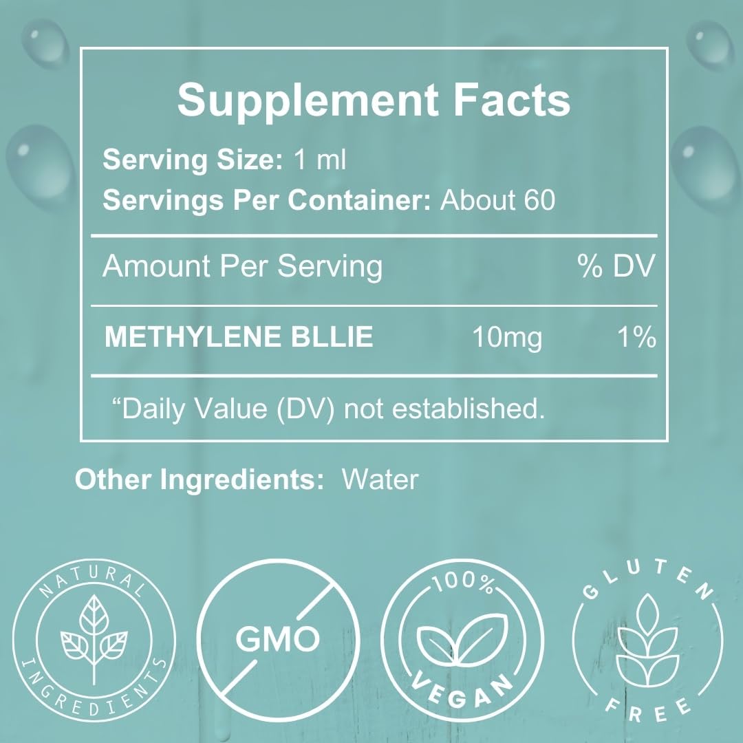 OU Methylene Blue 1% | USP-Grade | Independently Tested Brain Health Food Supplement | 50ml Glass Dropper Bottle | No Formaldehyde - görsel 6