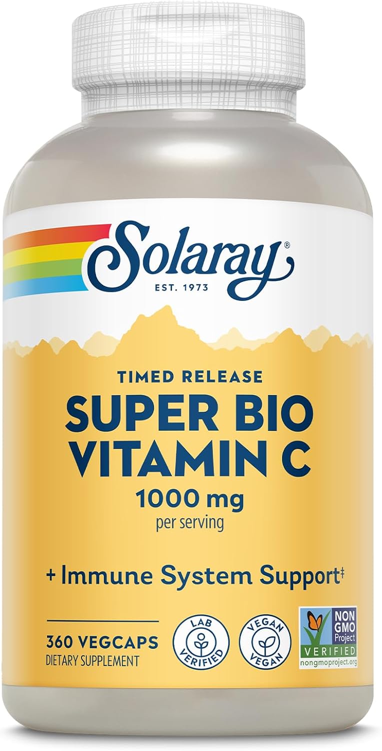 SOLARAY Super Bio Vitamin C 1000mg – Buffered Timed Release with Bioflavonoids, 250 Veg Capsules - görsel 10