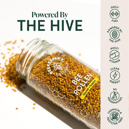 Beekeeper's Naturals - 100% Raw Bee Pollen Granules, Naturally Preserved Enzymes, Source of Vitamin B, Minerals, Amino Acids & Protein - Paleo & Keto Friendly, Gluten-free (5.2 oz)