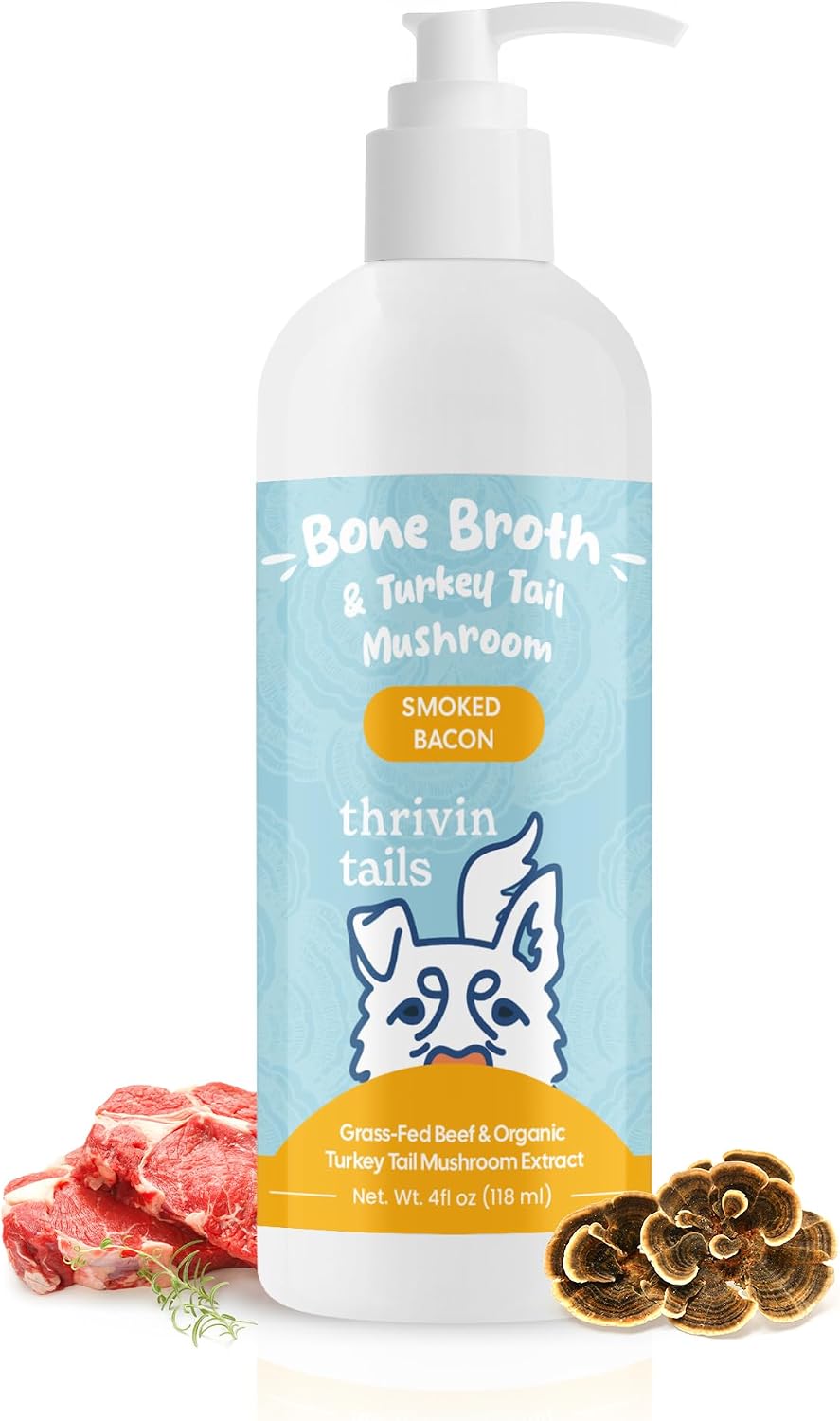 Organic Turkey Tail Mushroom & Liquid Bone Broth Dog Food Topper - görsel 1