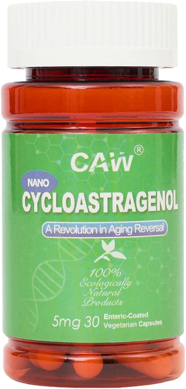 CAW Telomere Support Supplement | Anti-Ageing Cellular Health | Nano Cycloastragenol 5mg 30 Enteric-Coated Capsules 1 Bottle - görsel 1