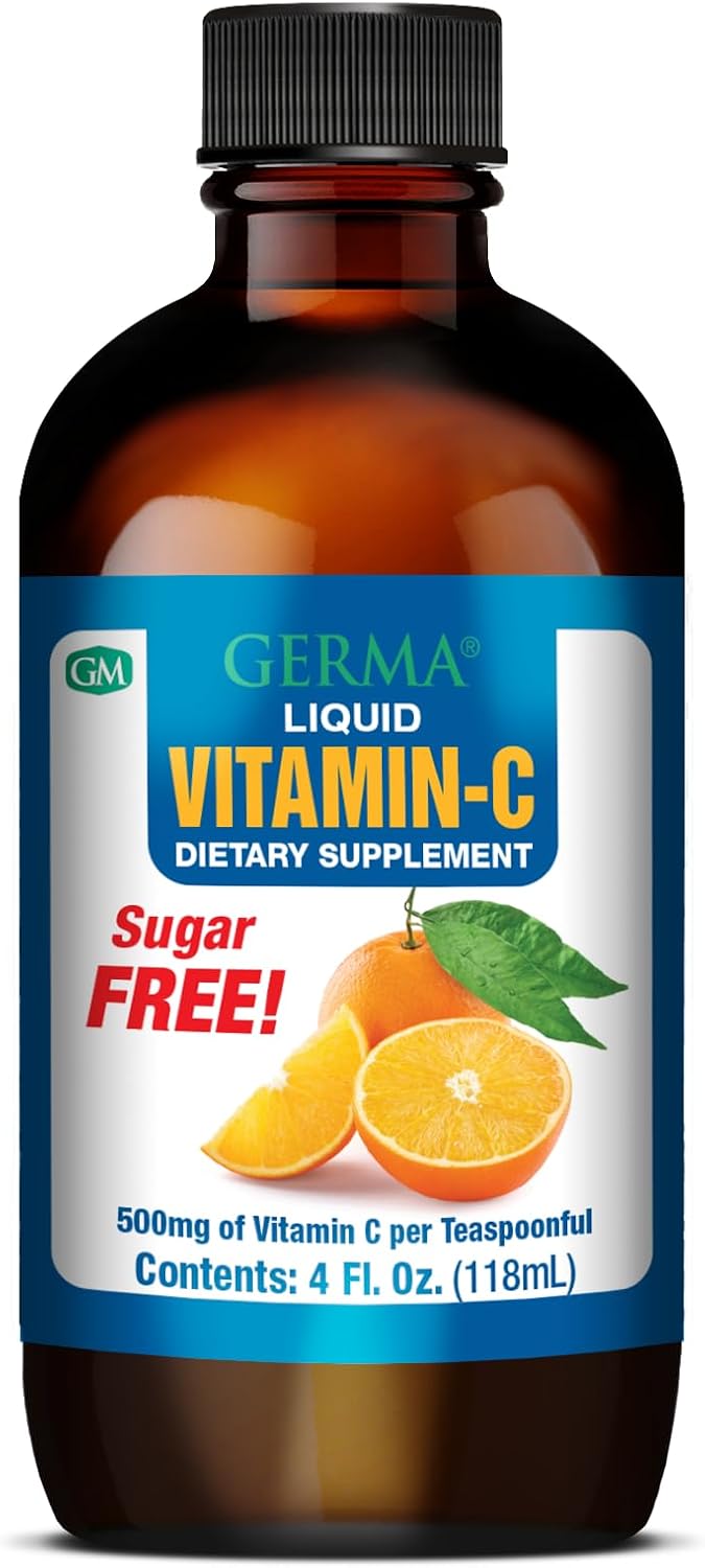 Germa Sugar-Free Liquid Vitamin C 500 mg - Fast Absorption Food Supplement - Immune Support - 118 ml - görsel 2