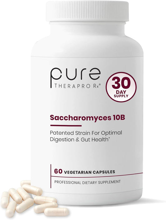 Pure Therapro Rx Saccharomyces Boulardii Probiotics 10 Billion CFU – Made in USA | No Fillers, Patented Strain: Lynside CNCM I-3799 Probiotics for Men and Women 60 Capsules