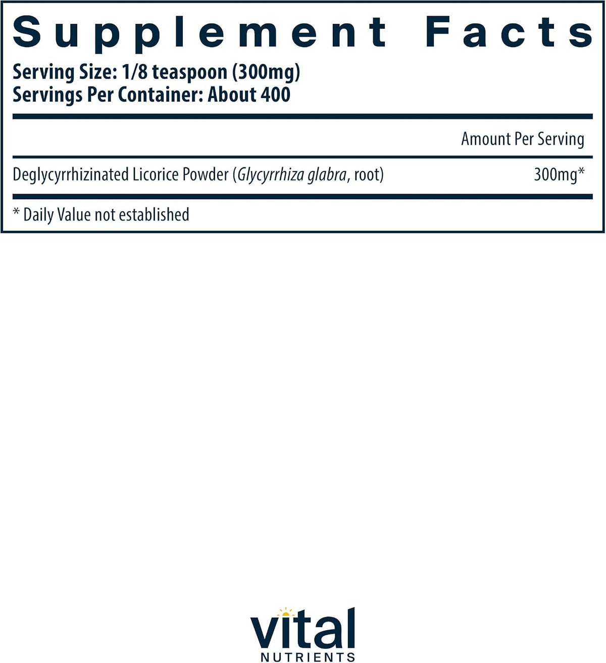 Vital Nutrients DGL Powder - Vegan Deglycyrrhizinated Liquorice Root Extract, 120g - görsel 2
