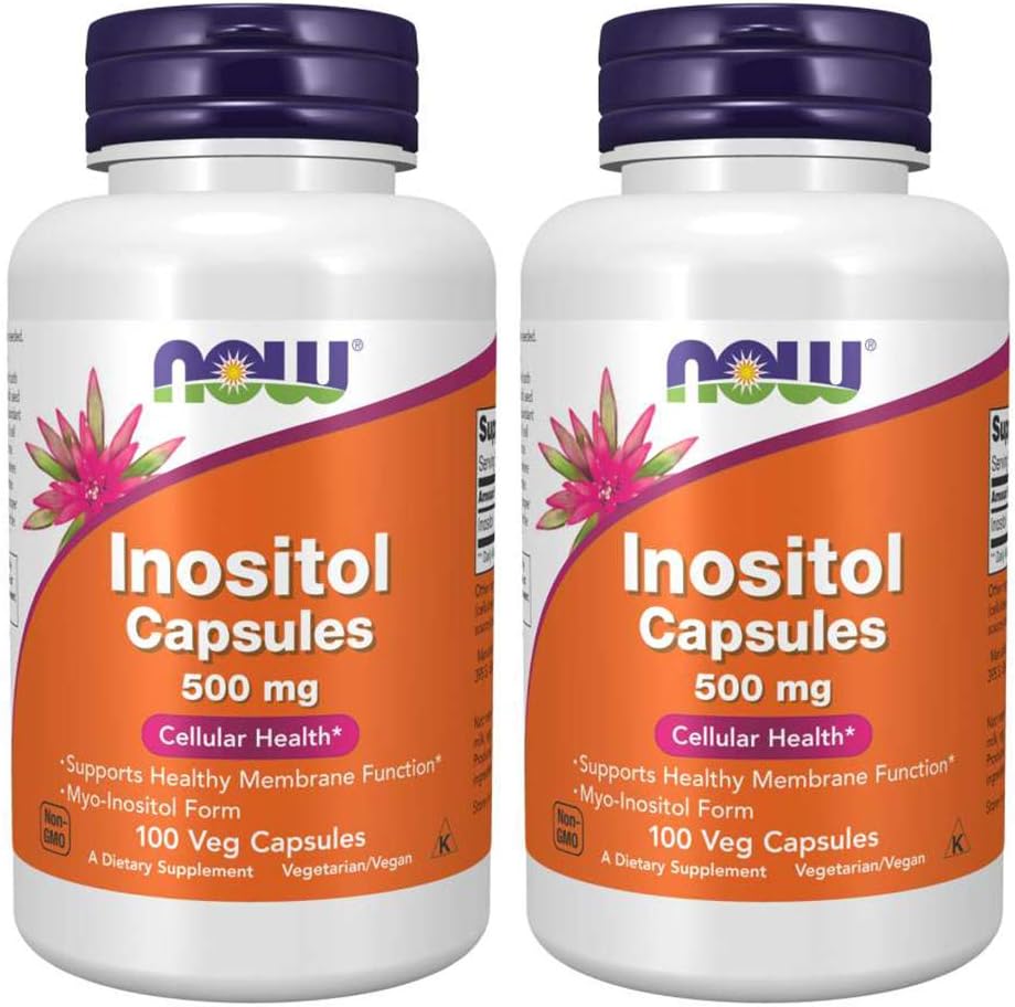 NOW Foods Inositol 500 mg, 100 Capsules (Pack of 2) - görsel 1