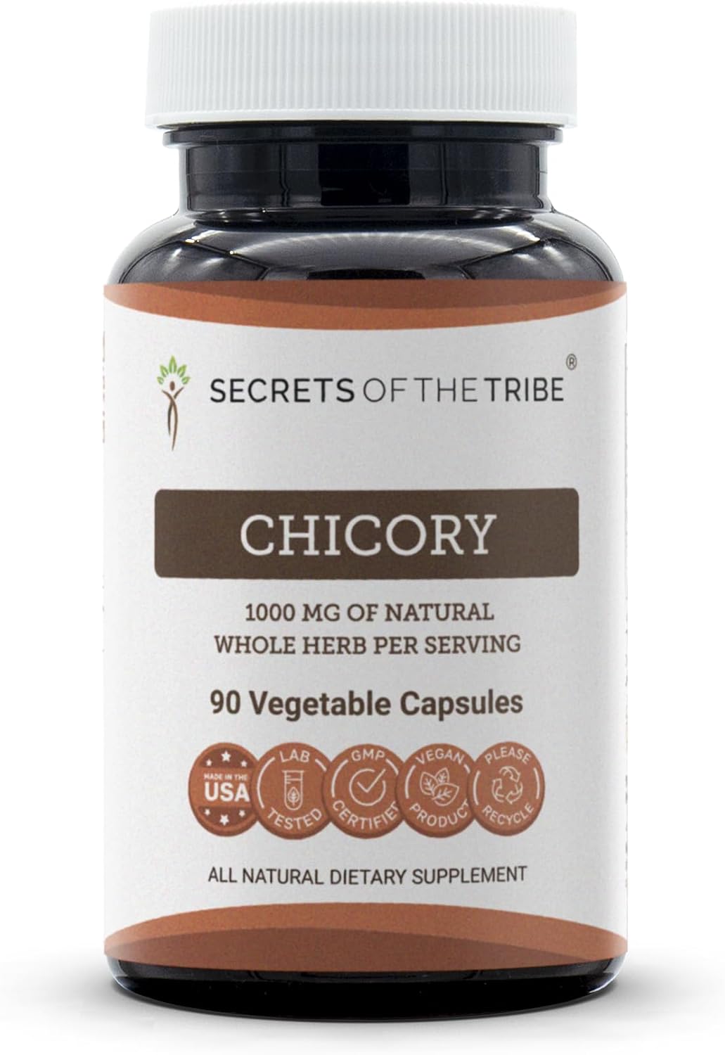 Secrets of the Tribe Chicory 90 Capsules, 1000 mg - Dried Root (Cichorium Intybus) - görsel 1