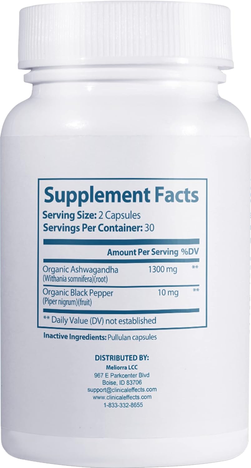 Clinical Effects Ashwagandha with Black Pepper - 60 Capsules - görsel 2