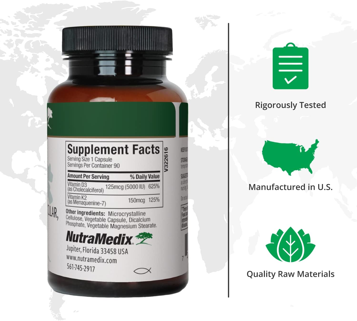 NutraMedix Vitamin D3 and K2 - Supports Normal Bones and Immune Function - 90 Capsules - görsel 2