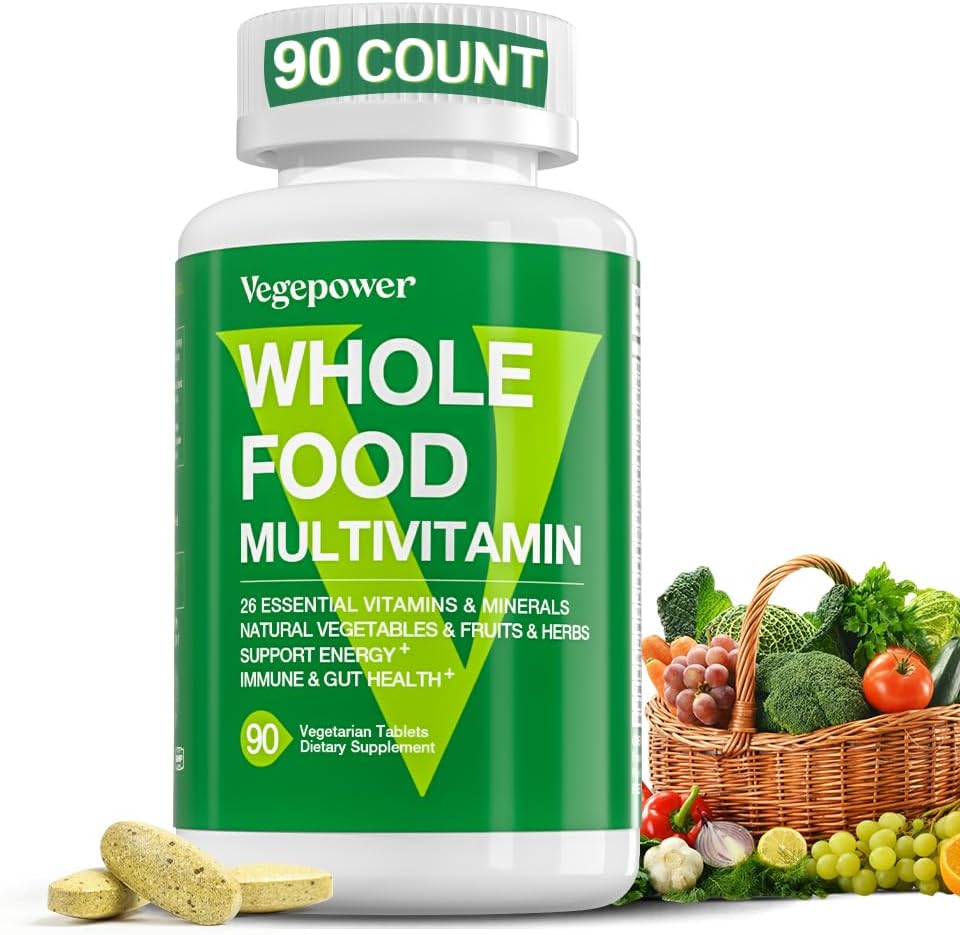 Vegan Whole Food Multivitamin with Iron – Daily Multivitamin for Men and Women, Methylated B-Complex, Non-GMO, 90 Tablets - görsel 1