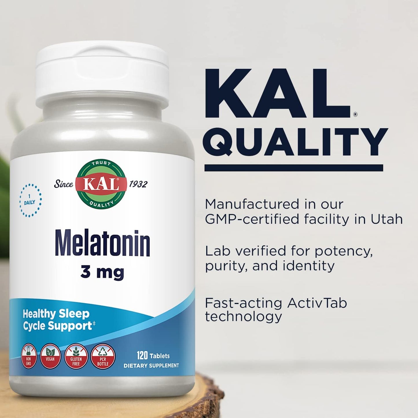 KAL Melatonin 3mg Fast Dissolve Sleep Aid with Vitamin B6 - görsel 4