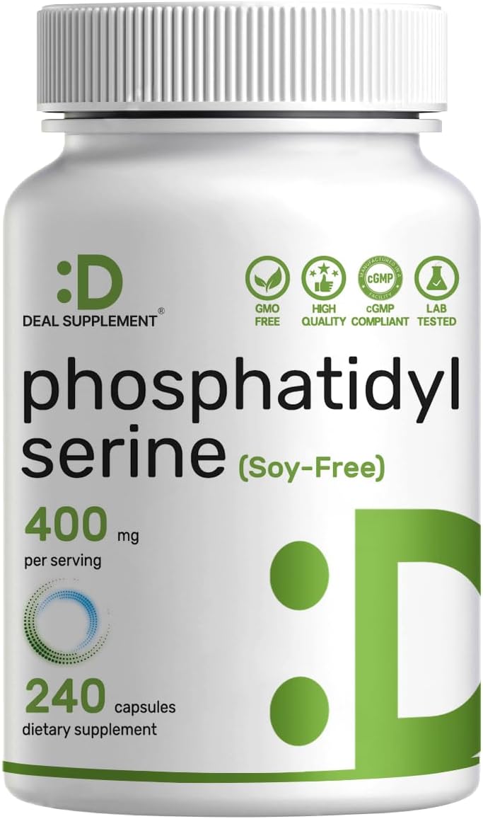 Phosphatidylserine Supplement - 400mg, 240 Capsules - Soya-free Sunflower Lecithin - görsel 1