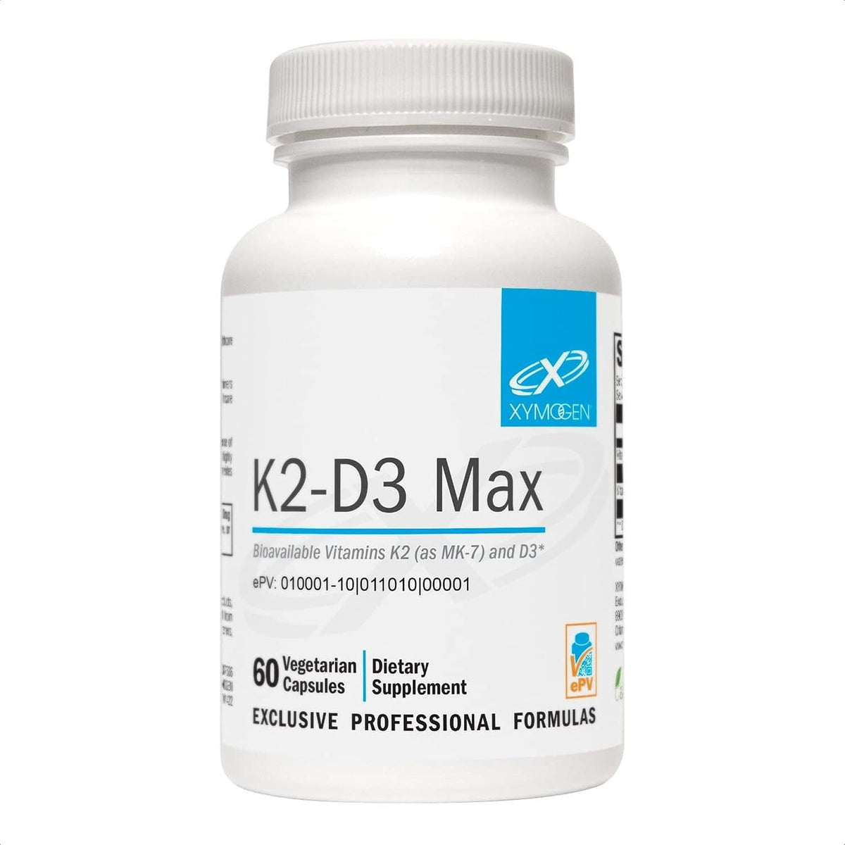 XYMOGEN K2-D3 Max - Vitamin D3 K2 Supplement for Bone & Immune Support - High-Strength K2 MK-7 - Non-GMO, Gluten-Free, Vegetarian - 60 Capsules - görsel 1