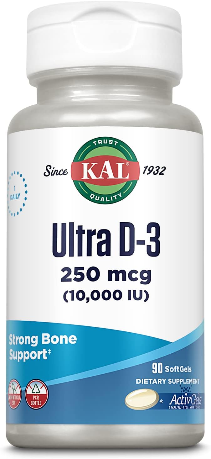 KAL Ultra Vitamin D3 10,000 IU (250 mcg) - 90 Softgels - görsel 1