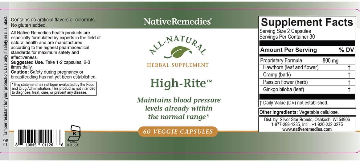 Native Remedies High-Rite Vegetable Capsules 2 Pack - görsel 3