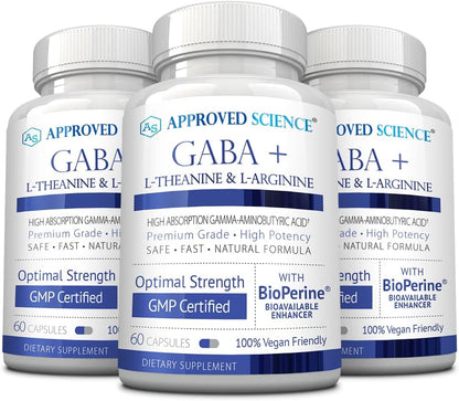 Approved Science GABA+ - Promote Calm, Support Sleep, Enhance Mood - 360 Vegan Capsules