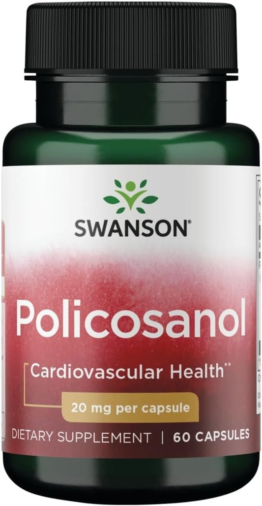 Swanson Policosanol 20mg, 60 Capsules - Cardiovascular Health Supplement